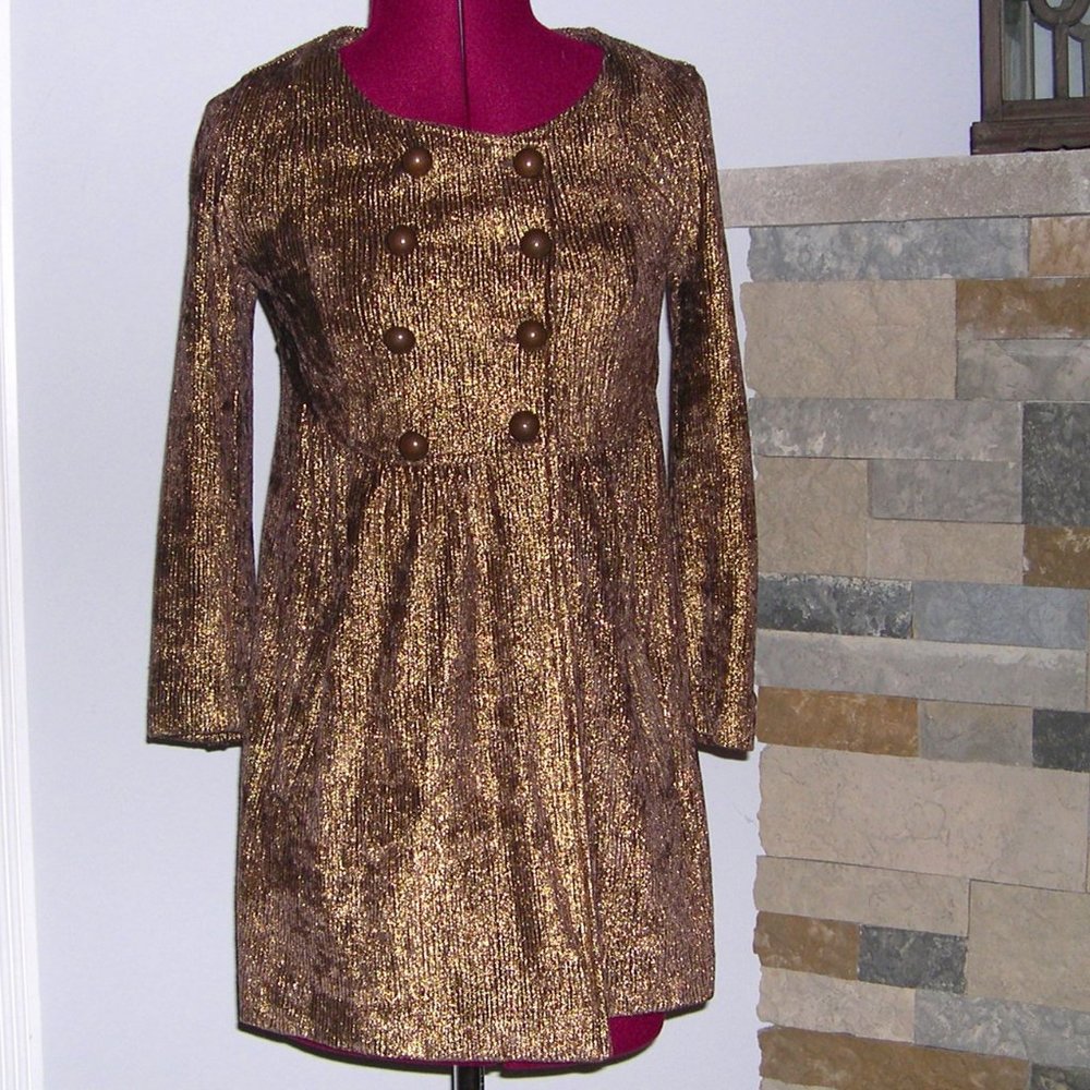 LaROK XS Gold Metallic Double Breasted Jacket